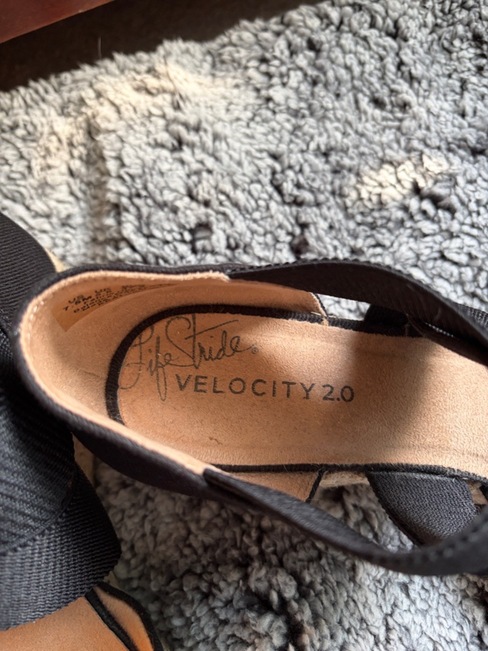 Life Stride Black Espadrille Wedge Sandals with Crisscross Straps - Picture 2 of 7